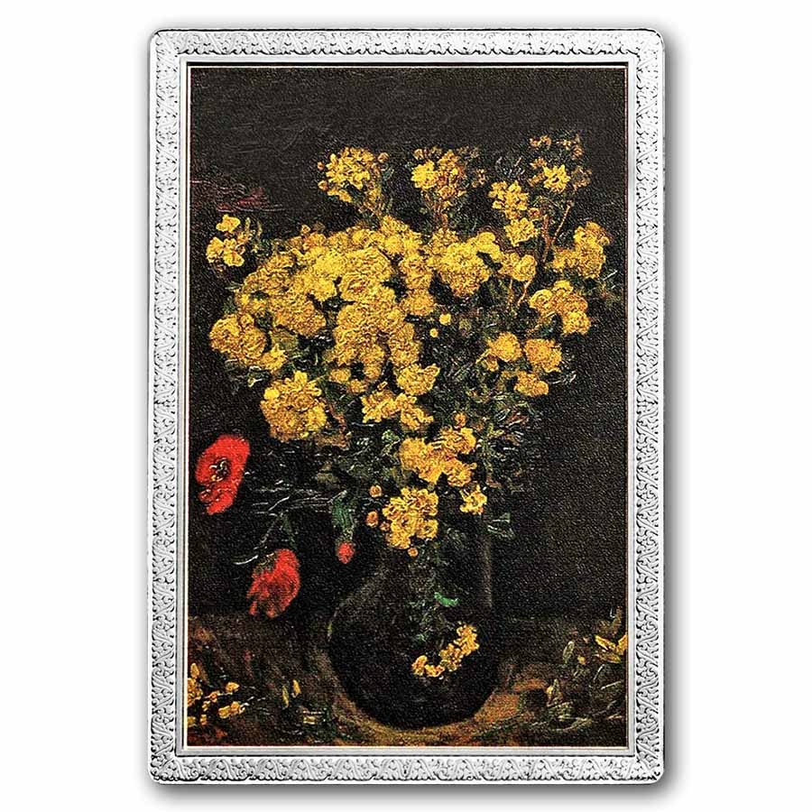 2026 Ghana 1 oz Catch Me If You Canvas Stolen Art: Poppy Flowers