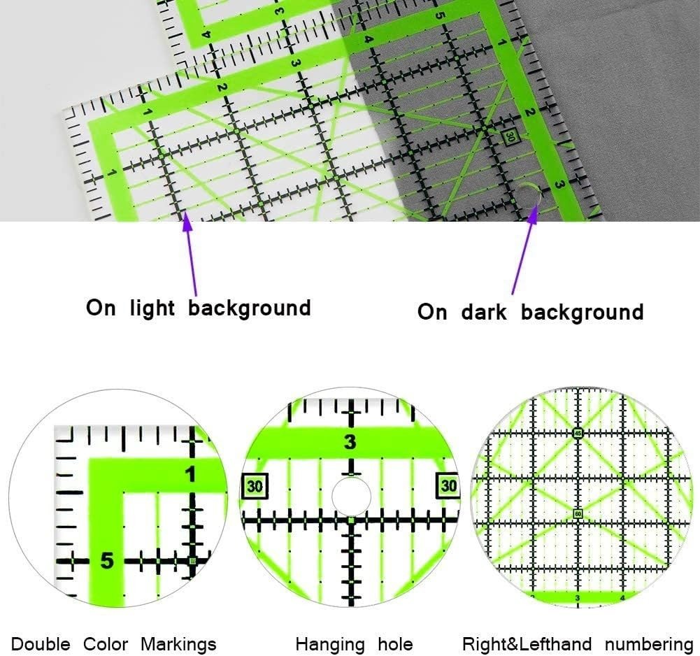 Precision Cutting Quilting Rulers - 7-Piece Set for Optimal Crafting Experience