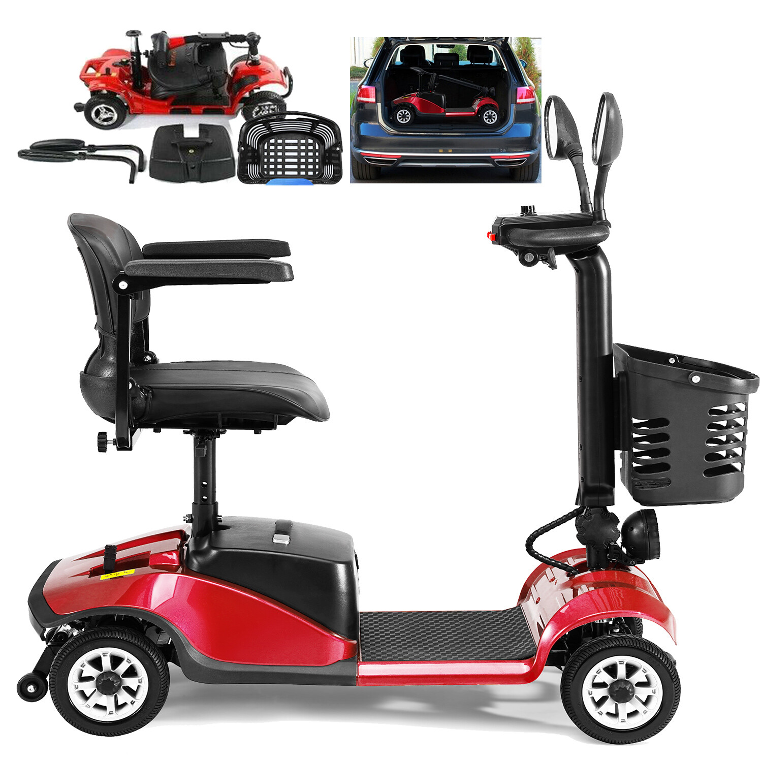 Used 4 Wheels Mobility Scooter Power Wheelchair Folding Electric Scooters Travel