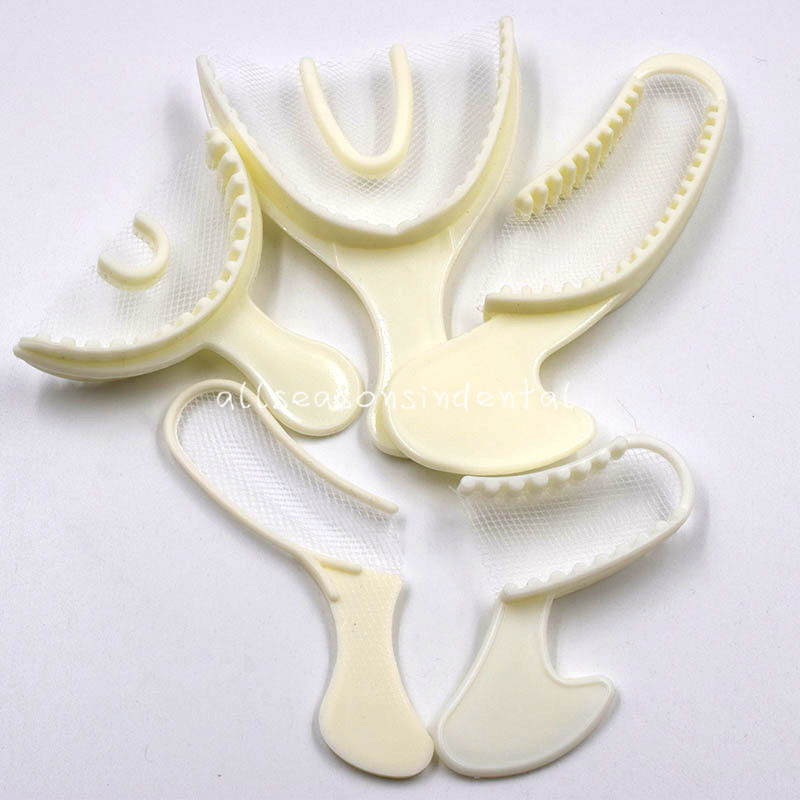 50 Pcs Dental Disposable Impression Bite Registration Triple Tray 5 types Choose