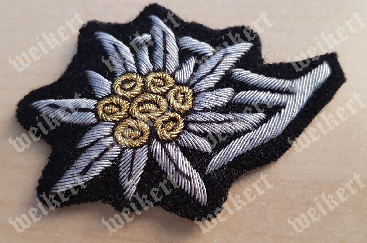 Mountain troops officer edelweiss m43 cap badge Offiziere Gebirgsjäger Edelweiß