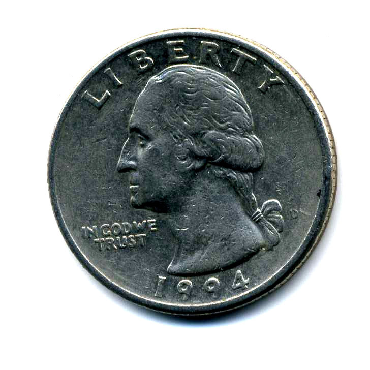 1994 D Washington Quarter Copper Average Circulated  25 Cent U.S Nice Coin #7680