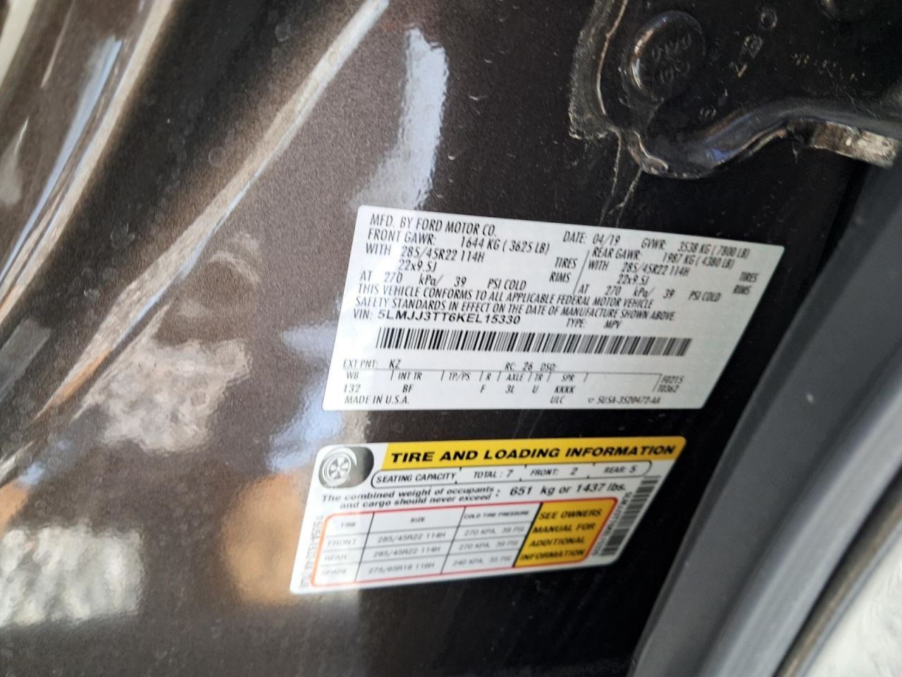 NAVIGATOR 2019 Glove Box 4825072