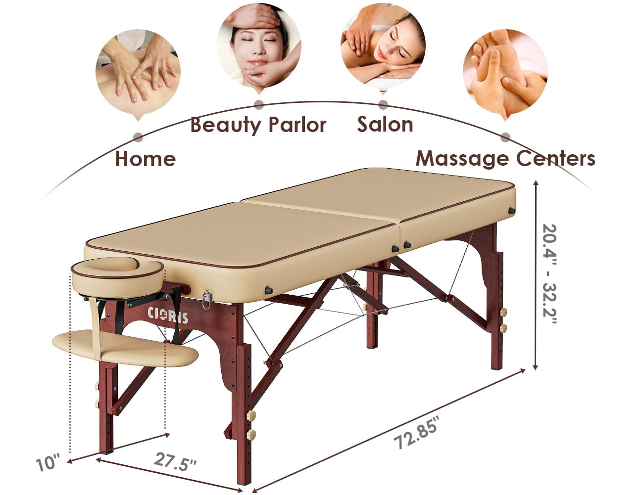 Portable 84" Massage Table - Heavy Duty, Adjustable, Lightweight with Carry Bag