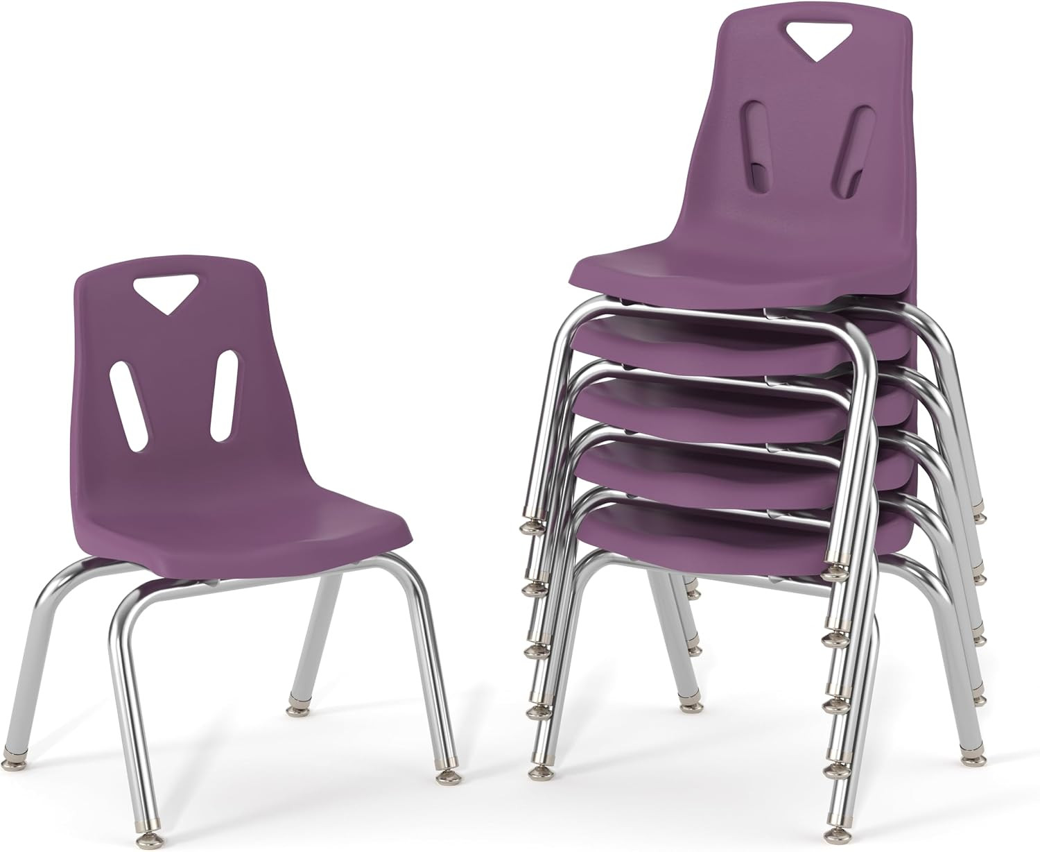 Jonti-Craft  8144JC6004 Stacking Chairs with Chrome-Plated Legs, 14" Height, Pur