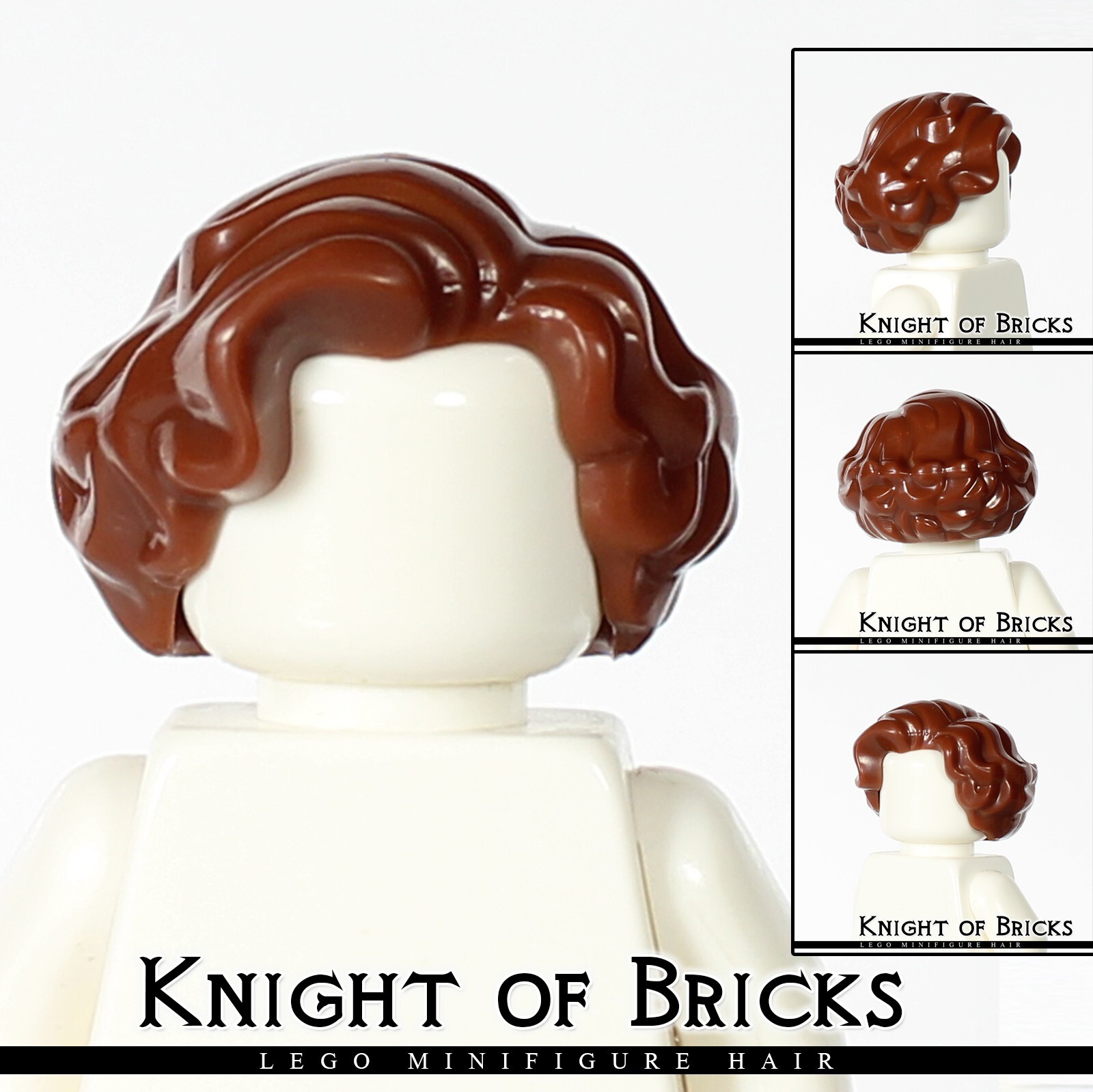 LEGO Minifigure Hair BROWN 11256 Female Girl Short Wavy with Side Part