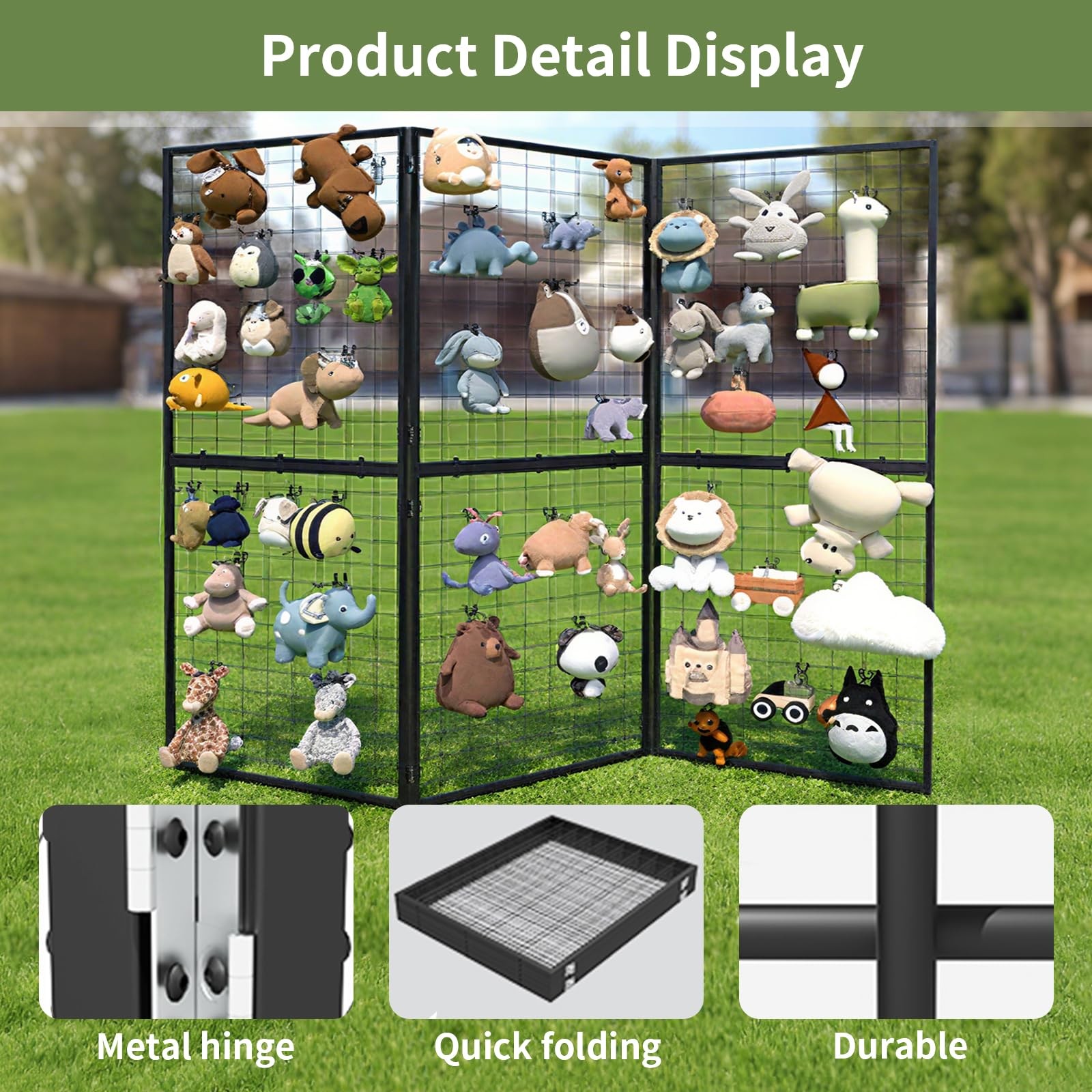Foldable Gridwall Display Panel - 2x5 Ft Heavy Duty Z Unit Wire Grid Wall Pan...