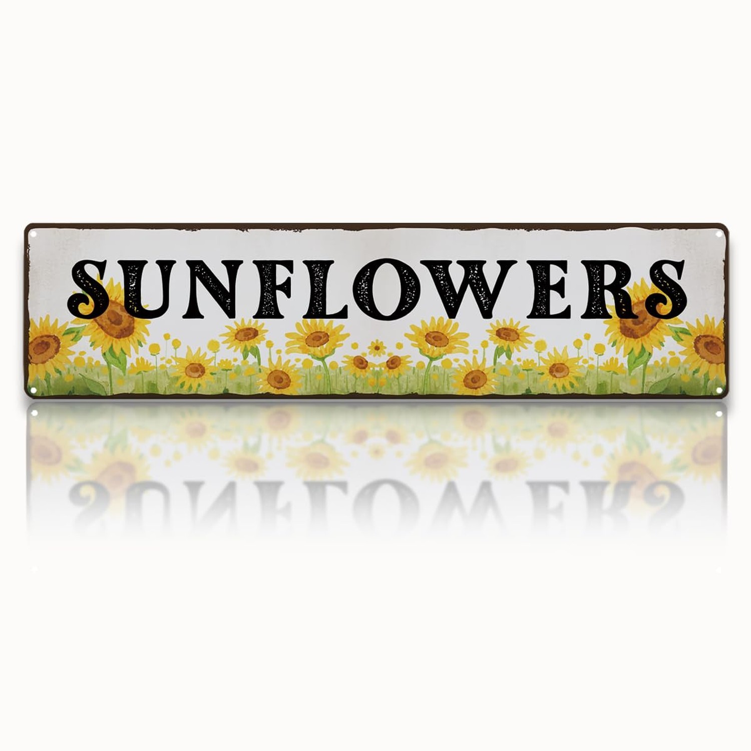 Garden Metal Tin Sign, Vintage Sunflower Decor, Rustic Farmhouse Floral Wall ...