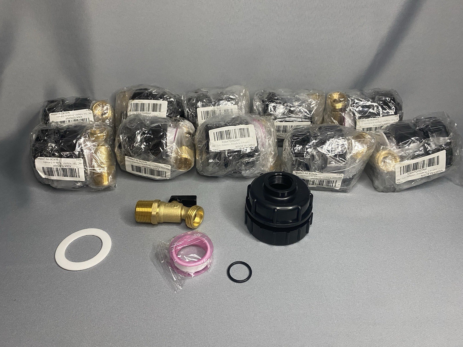 Lot Of 11 275-330 Gallon IBC Tote Tank Adapter 2" Course Thread X 3/4" Brass