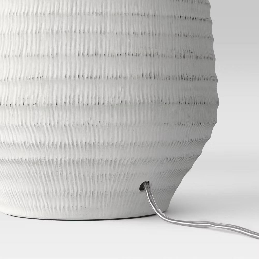 Large Textured Ceramic Lamp Base White - Threshold