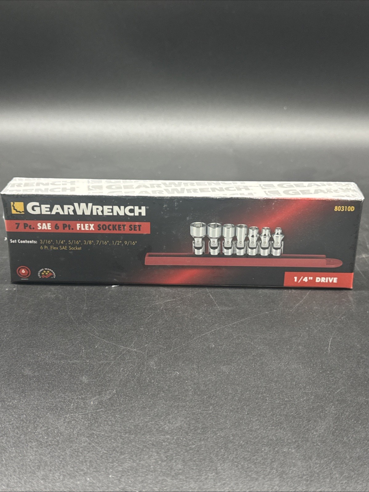GearWrench 80310D 7 Piece 1/4-Inch Drive 6 Point Flex SAE Socket Set