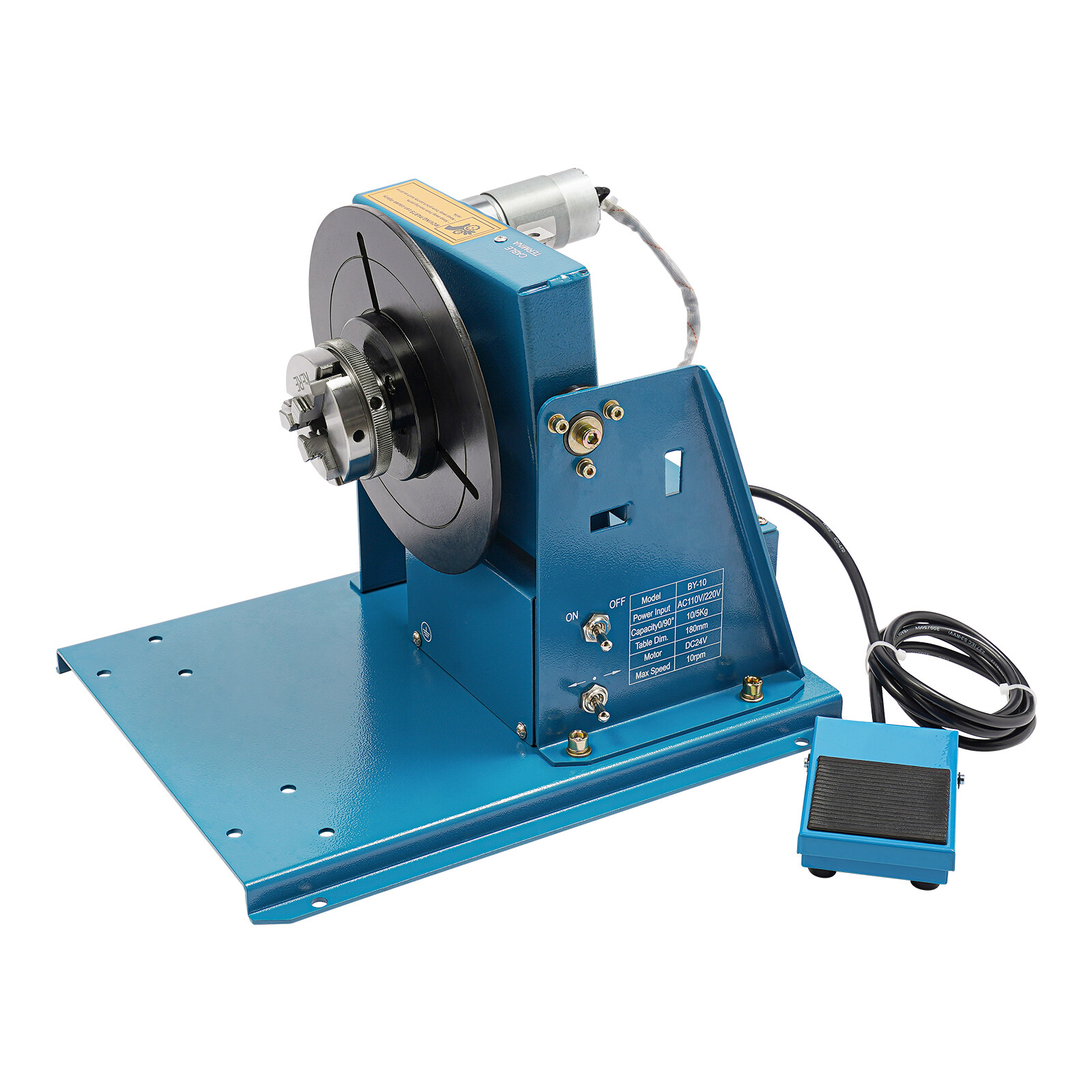 110V 10KG Rotary Welding Positioner , 0-90° Welding Positioning Turntable Table,