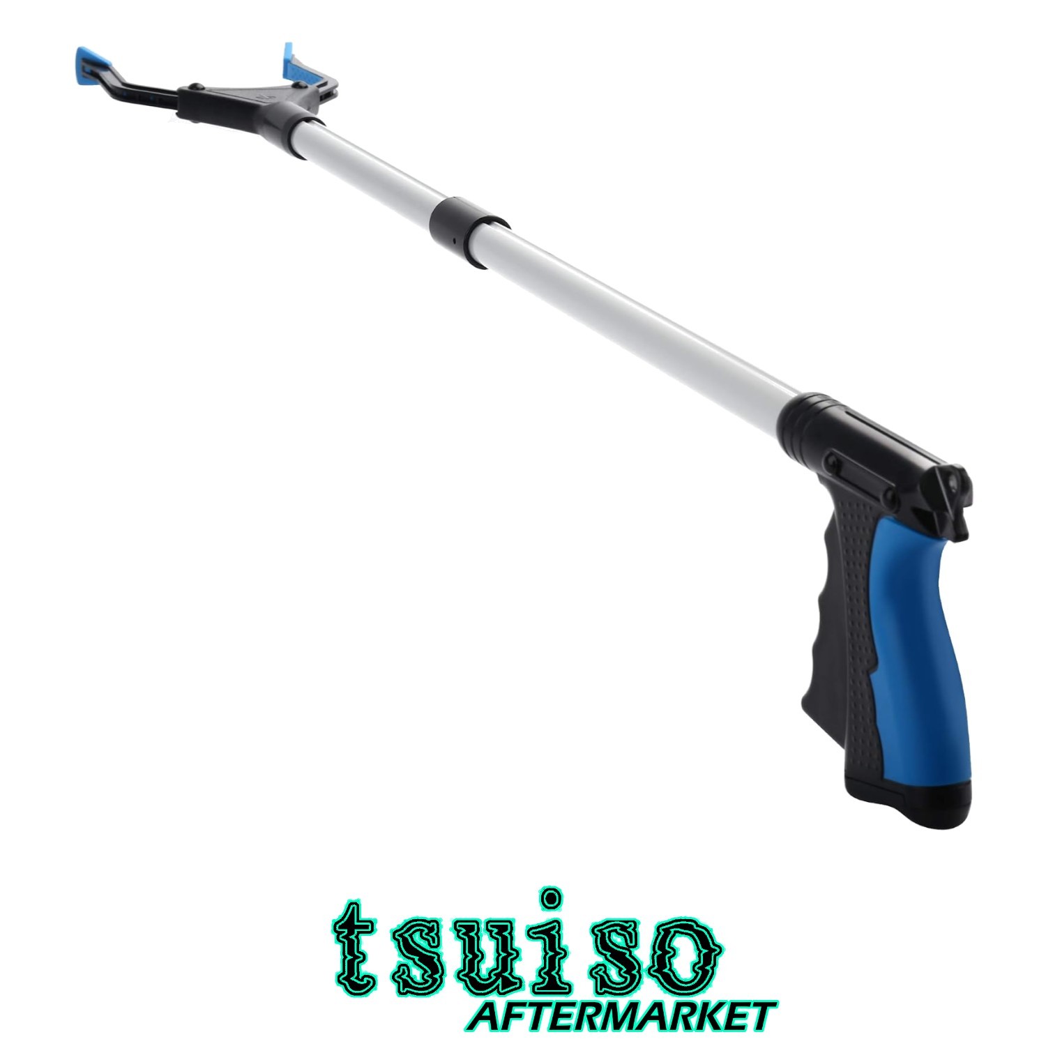 Blue 32-Inch Handy Trash Grabber - Ergonomic, Lightweight, and Rotating Head