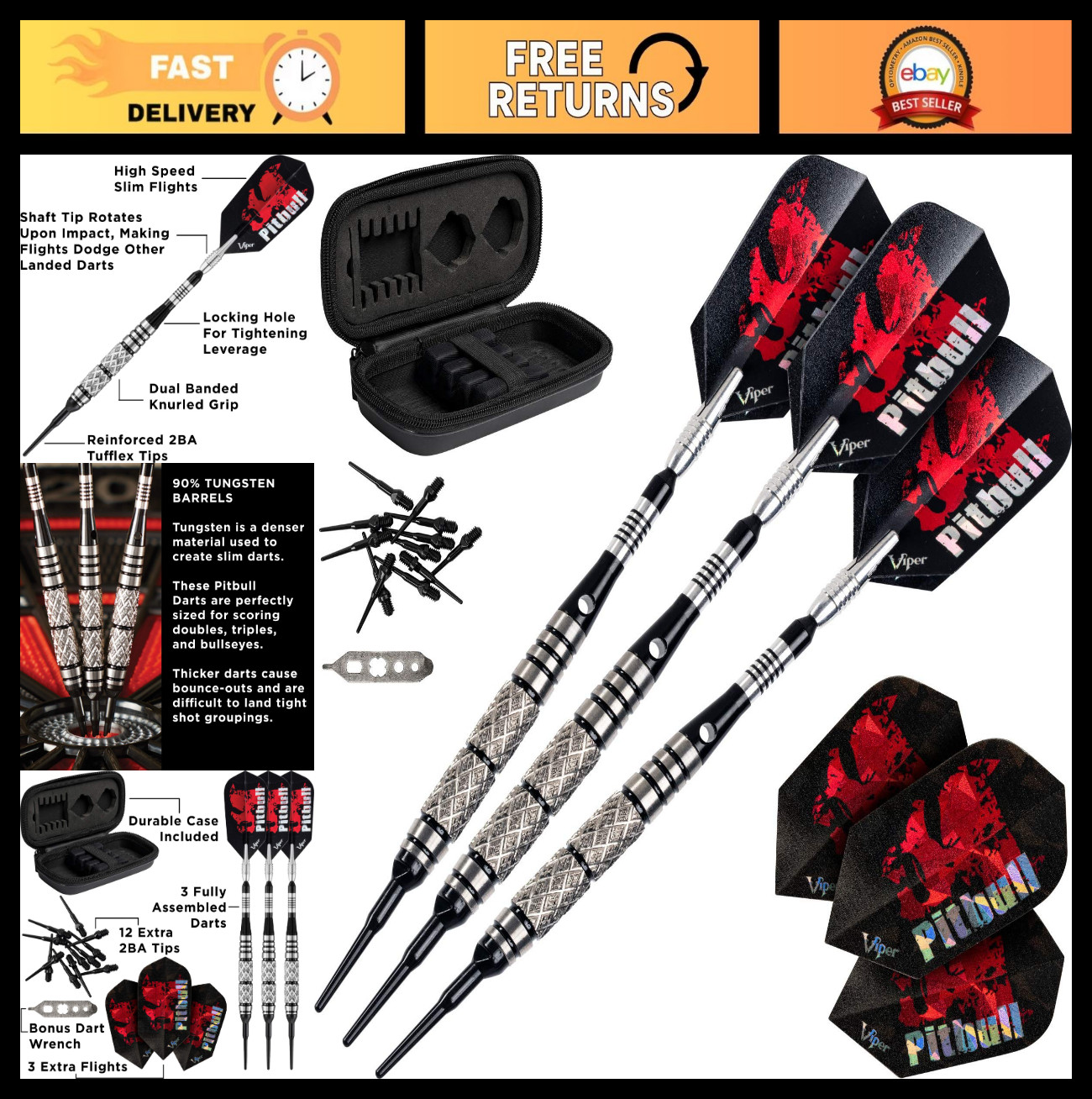 90% Tungsten Soft Tip Dart Set - 18g Precision Darts for Ultimate Play