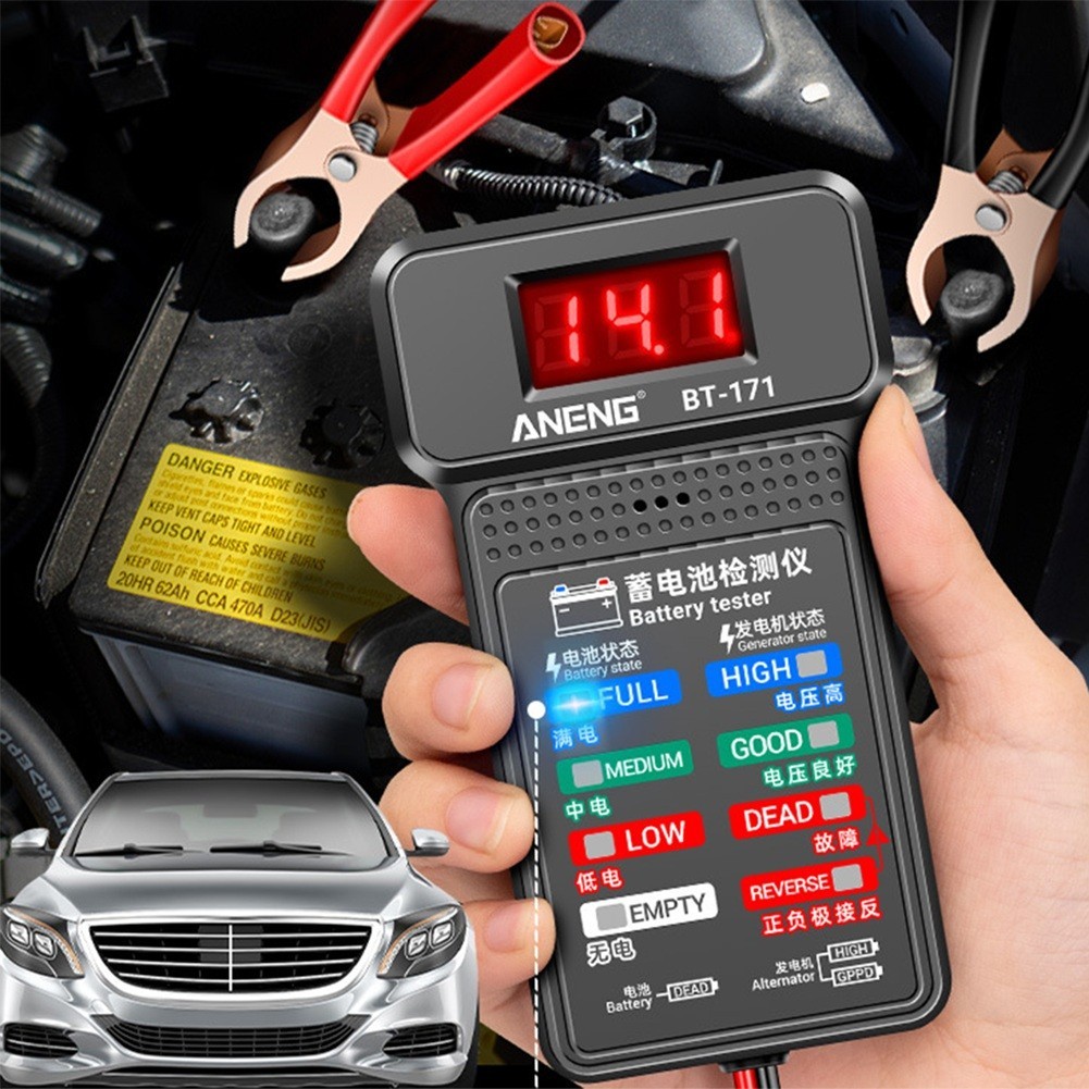 Car Battery Tester with LED Anti Display Screen ABS Insulation Material