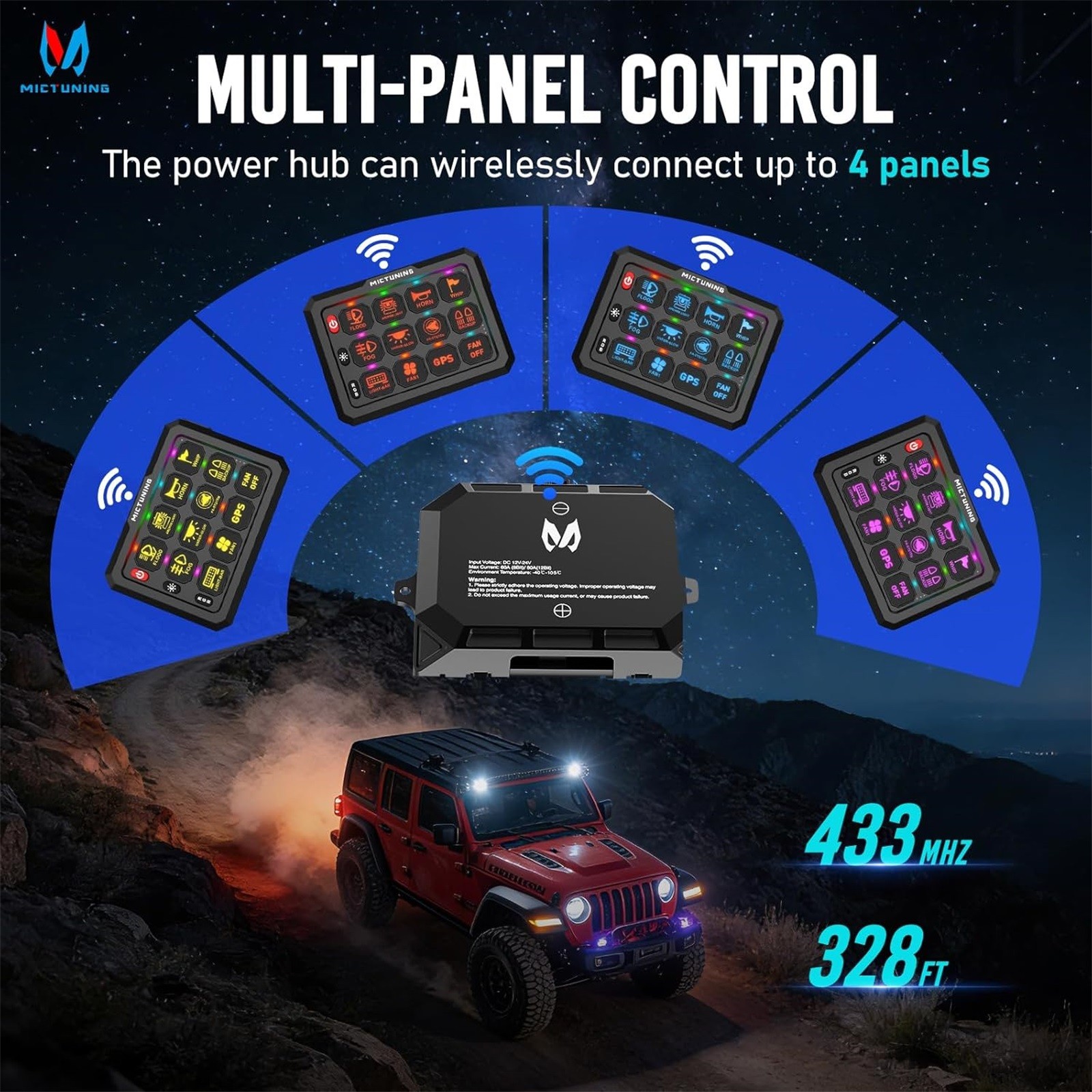 Wireless RGB Switch Panel LED Control Toggle Momentary Strobe Circuit Relay Box