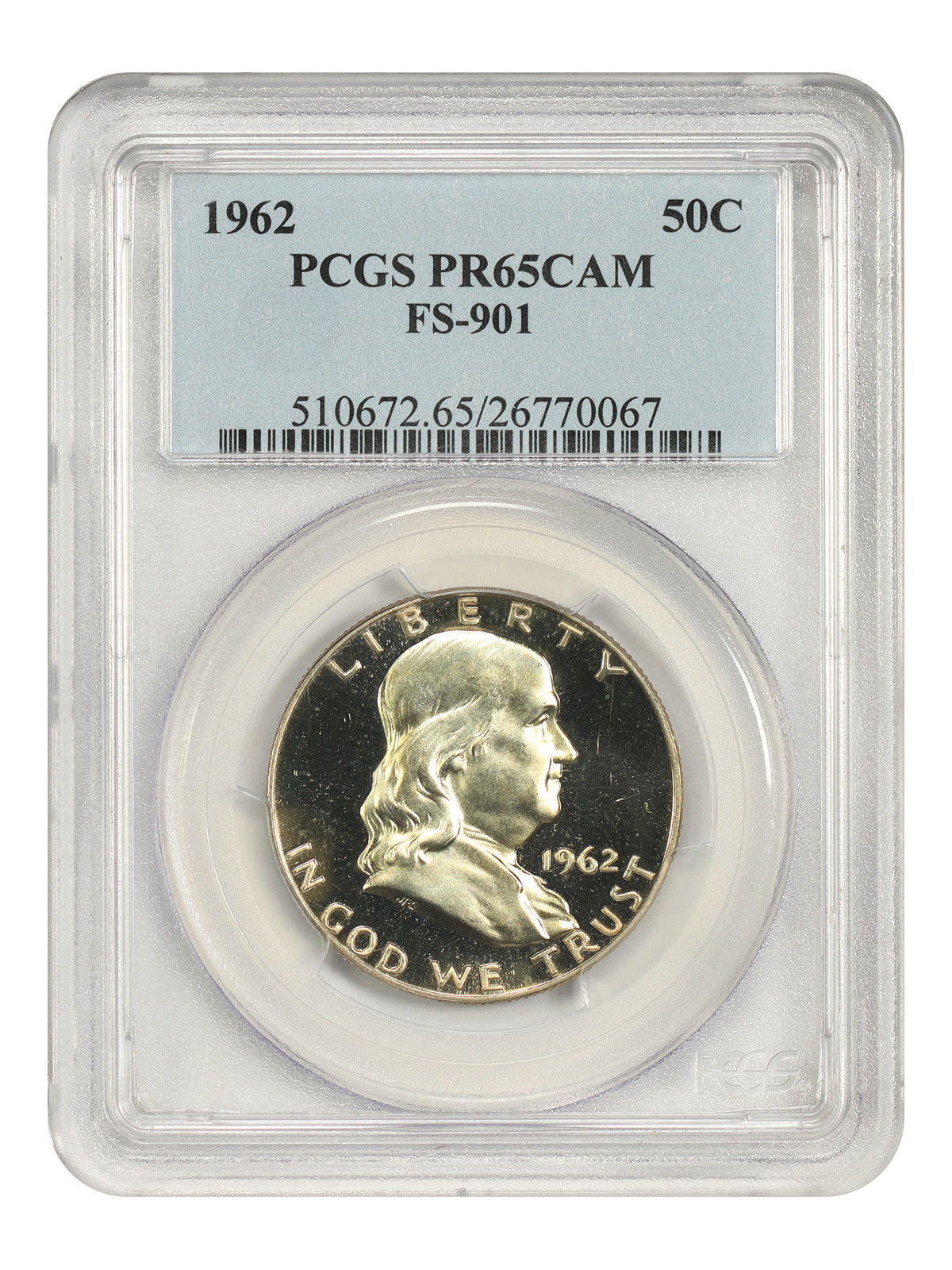 1962 50C PCGS PR65CAM (FS-901) - Franklin Half Dollar