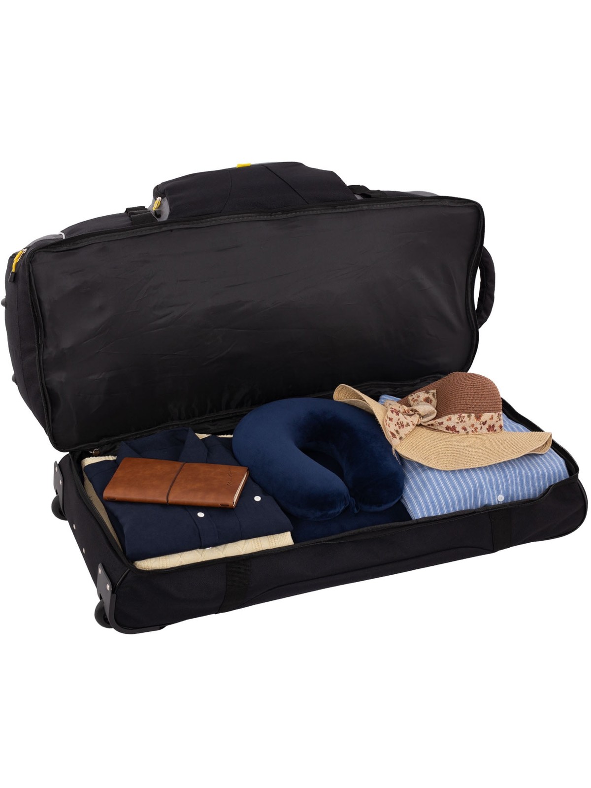 Jumbo 36" 2-Section Rolling Duffel with Blade Wheels - Black