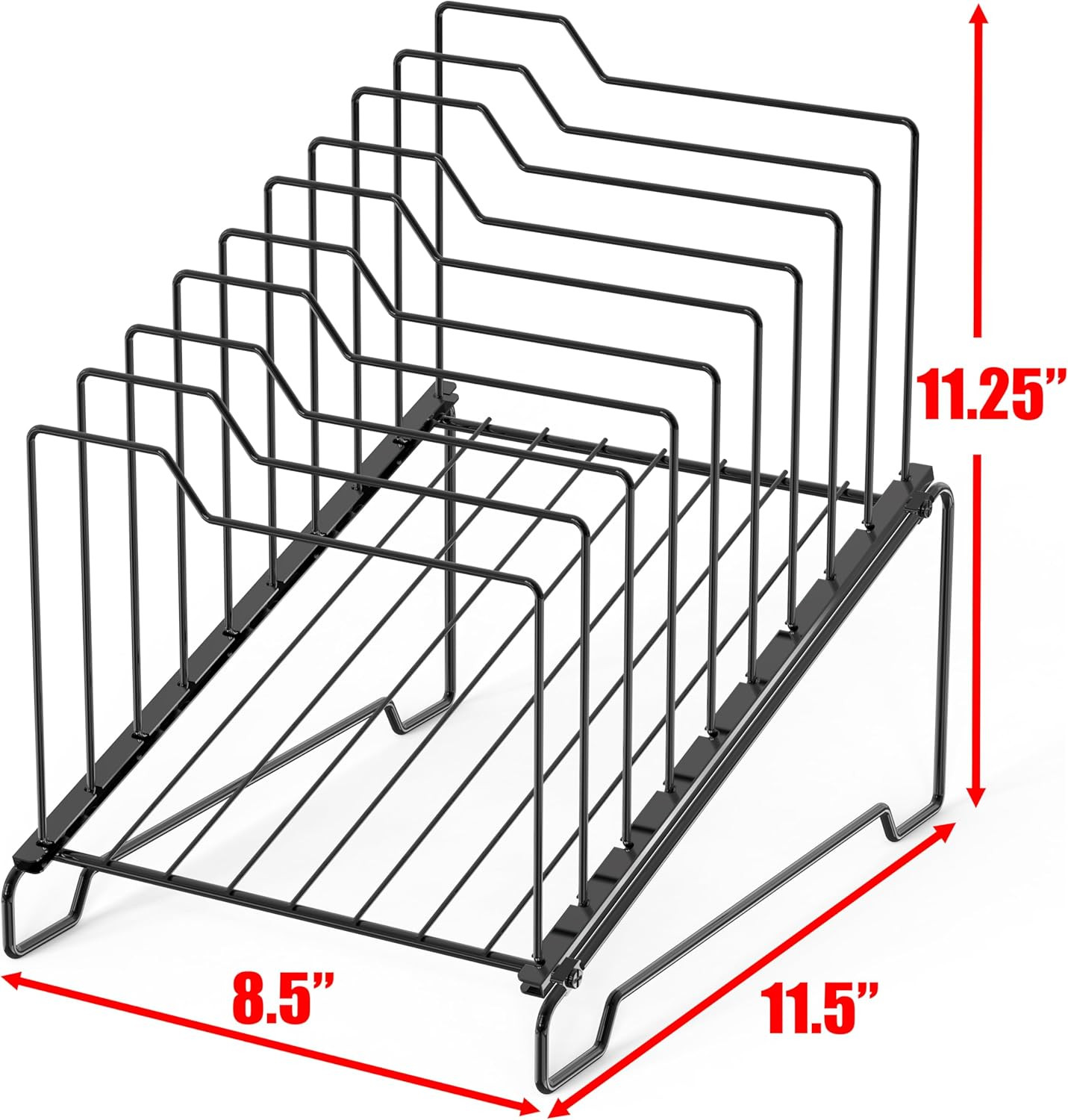 9-Section Desk File Organizer, Wire Step Sorter for Documents, Folders, and Mail
