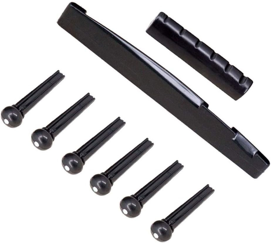 6 String Acoustic Guitar Rosewood Bridge Saddle Nut Pins Set