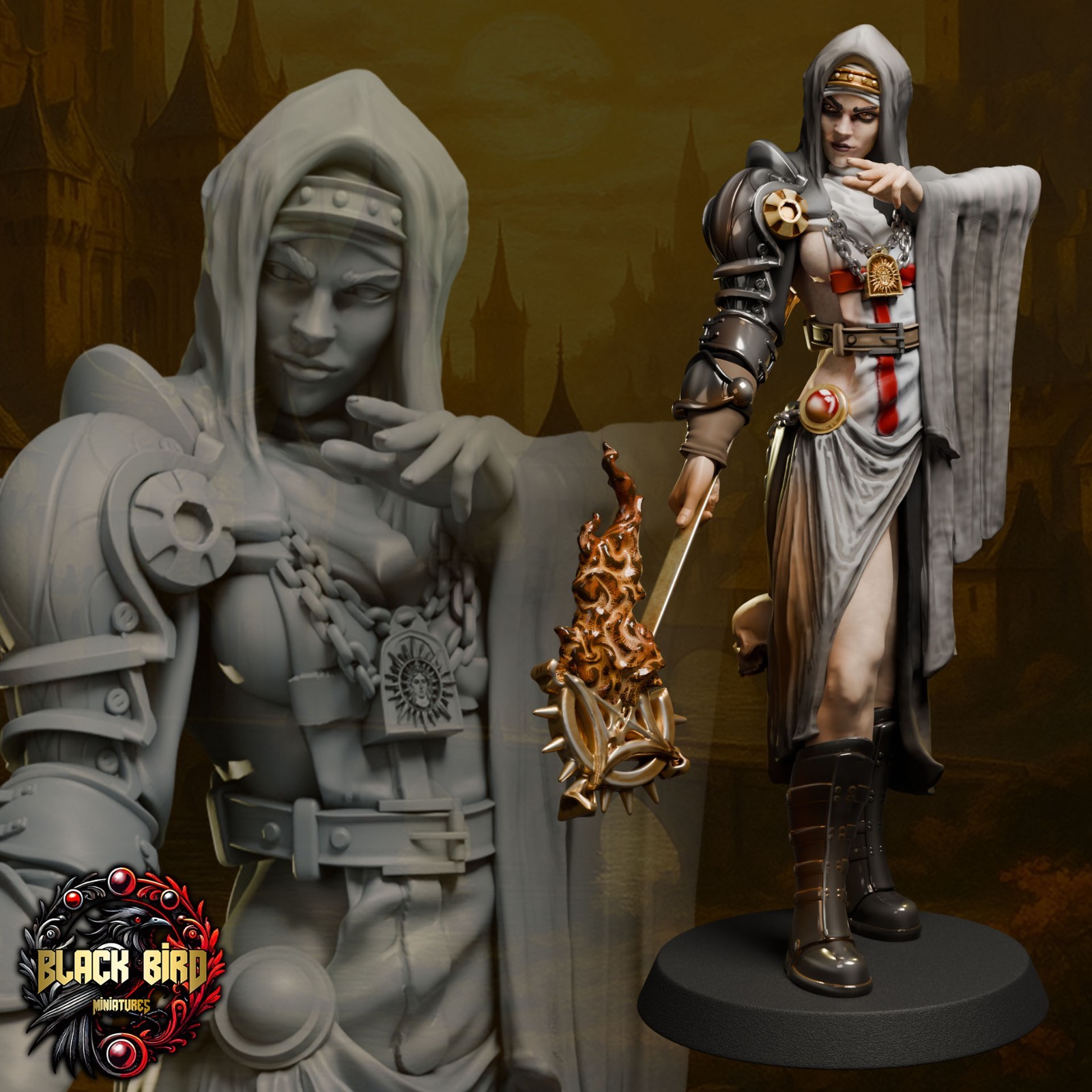 Dungeons & Dragons Playable Character - Female Human Elisandra - Cleric, Paladin