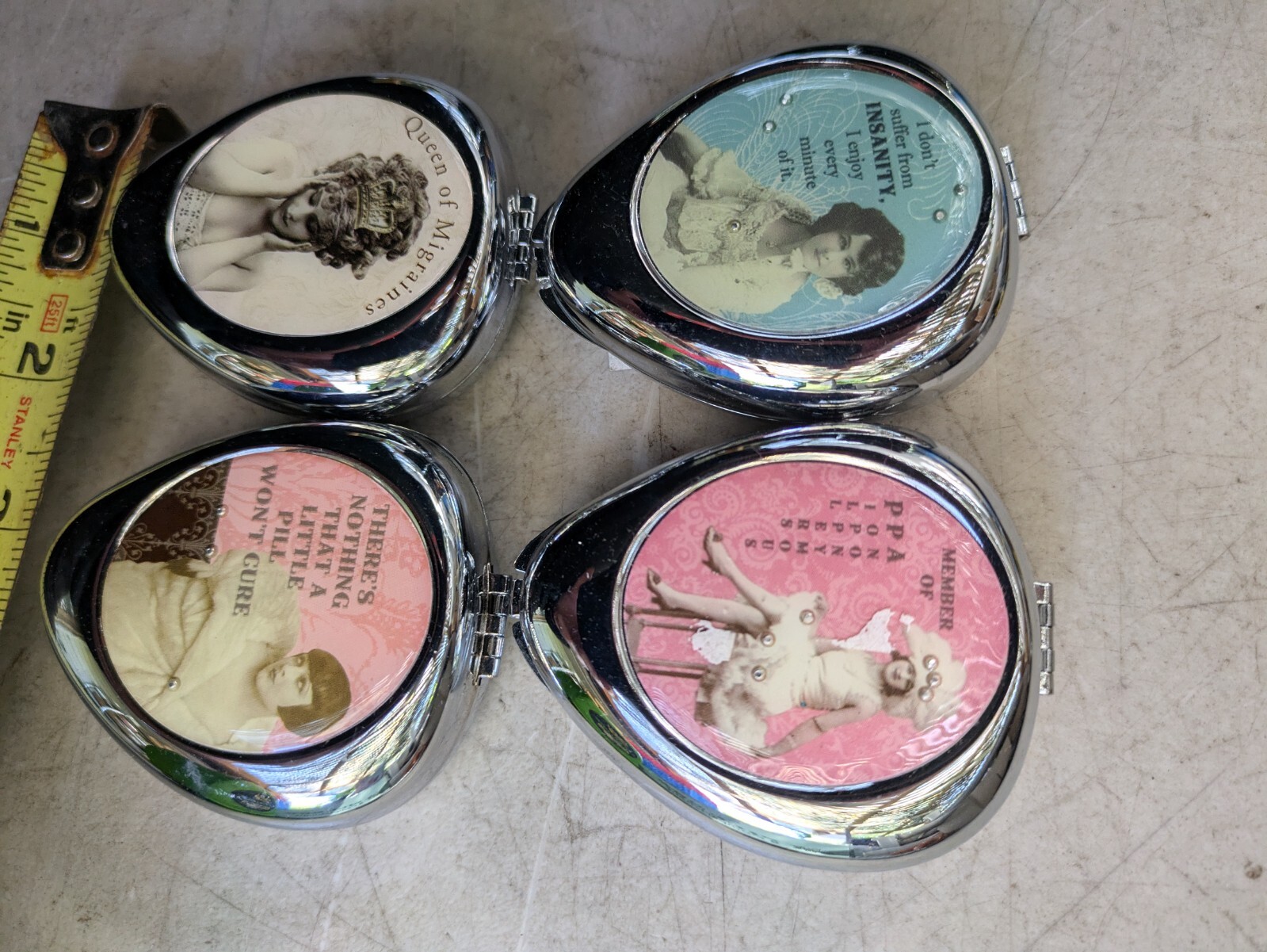 Lot of 4 Small Pill Container Pill Box with Compartments Lightweight