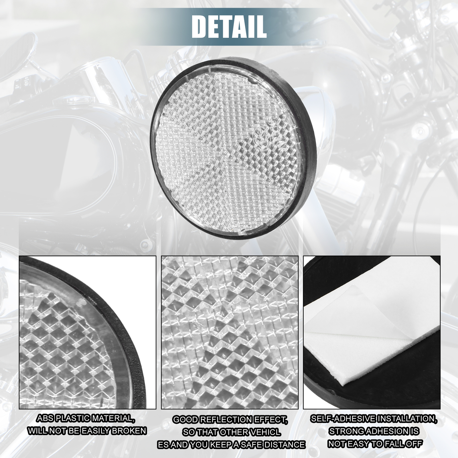 Universal Pack(8) Round Stick-on Safety Spoke Reflective Self Adhesive Reflector