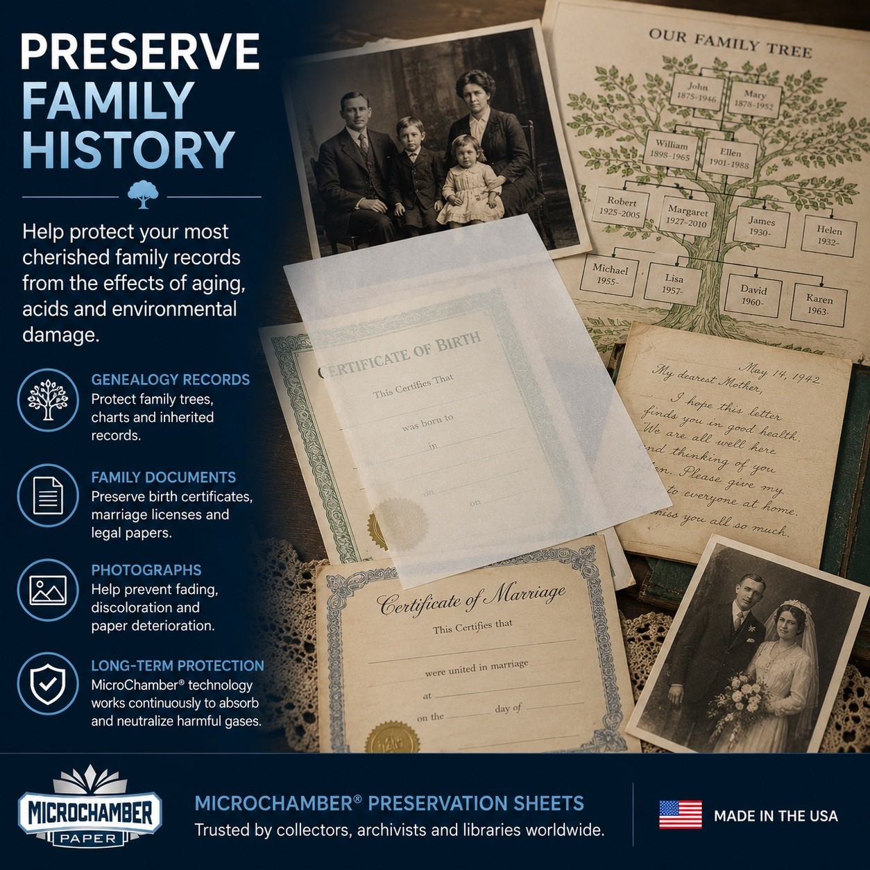 MicroChamber Preservation Sheets 5.5" x 8.25" Documents Autographs Ephemera