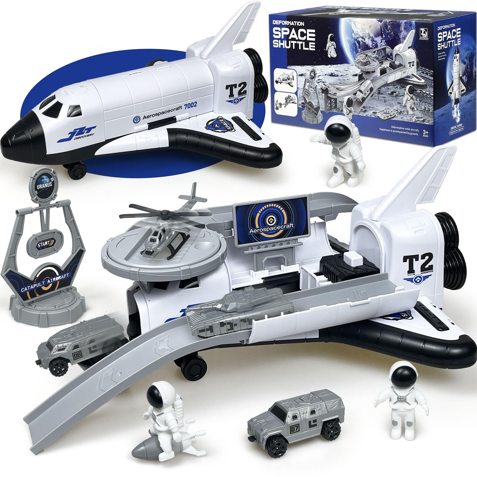ZAKVENFUN Airplane Space Rocket Shuttle 11.8 x 4.72 x 6.3 inches, White