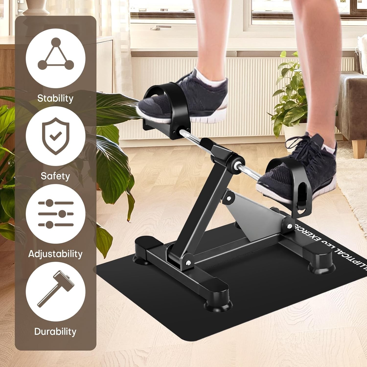 Under Desk Elliptical Mat - Non-Slip Exercise Equient for Bike,