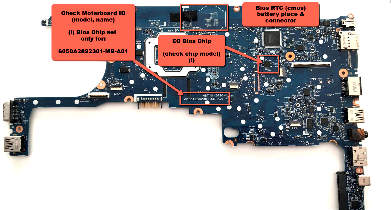 Bios HP ELITEBOOK 820  840 G3 , two chip (Main+EC), for MB: 6050A2892301-MB-A01