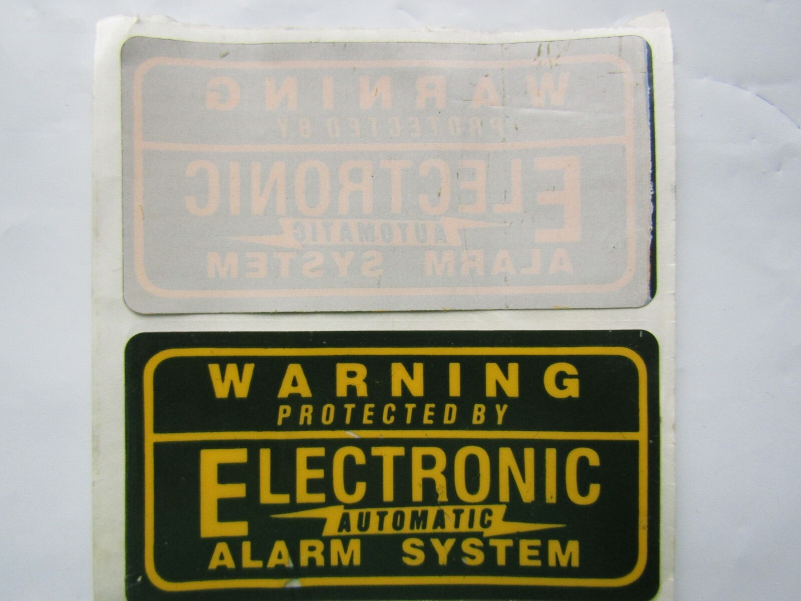 Warning Protected By Electronic Automatic Alarm System Decal Sticker Vintage