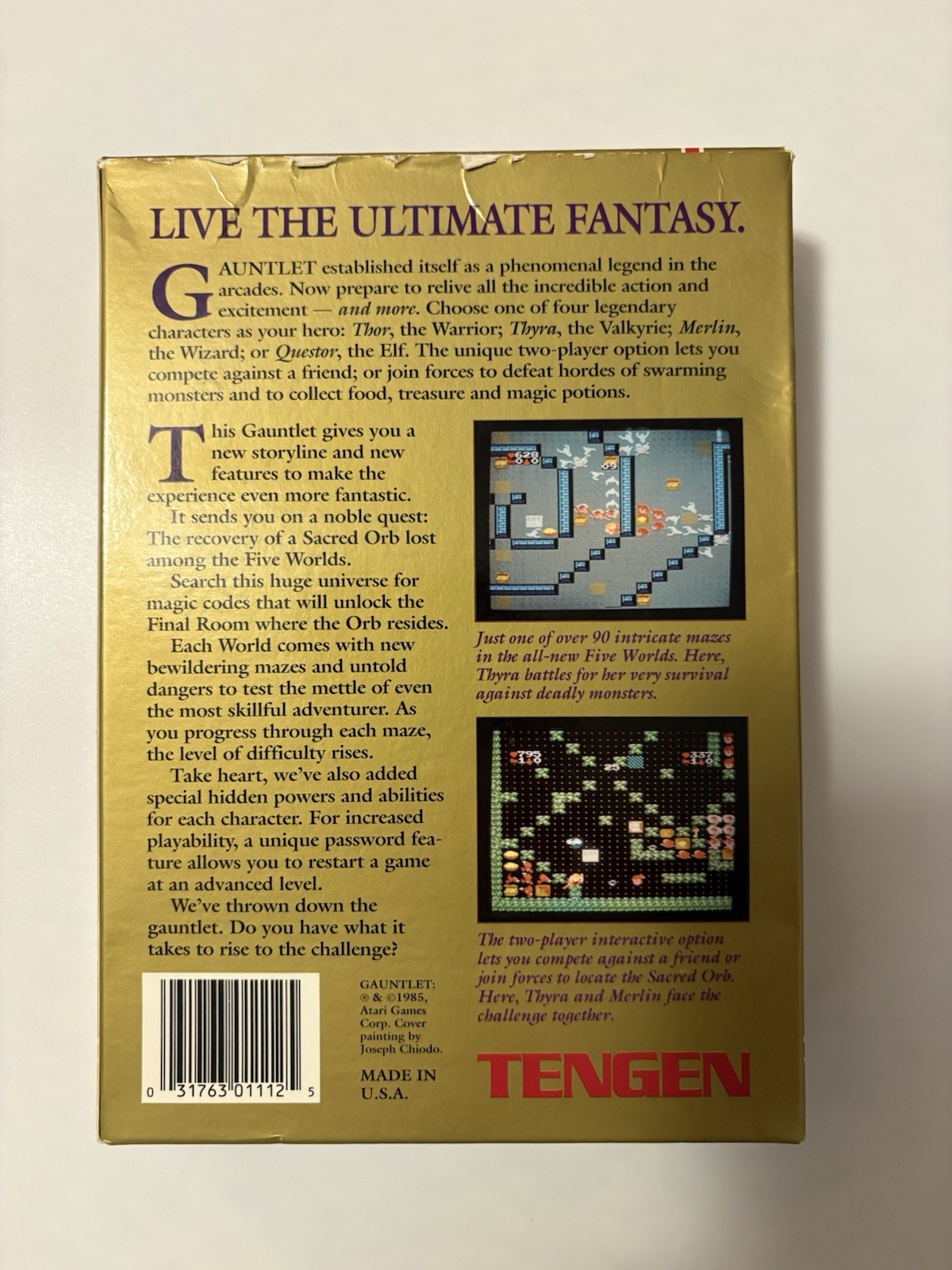 NES Gauntlet CIB Nintendo Tengen Complete