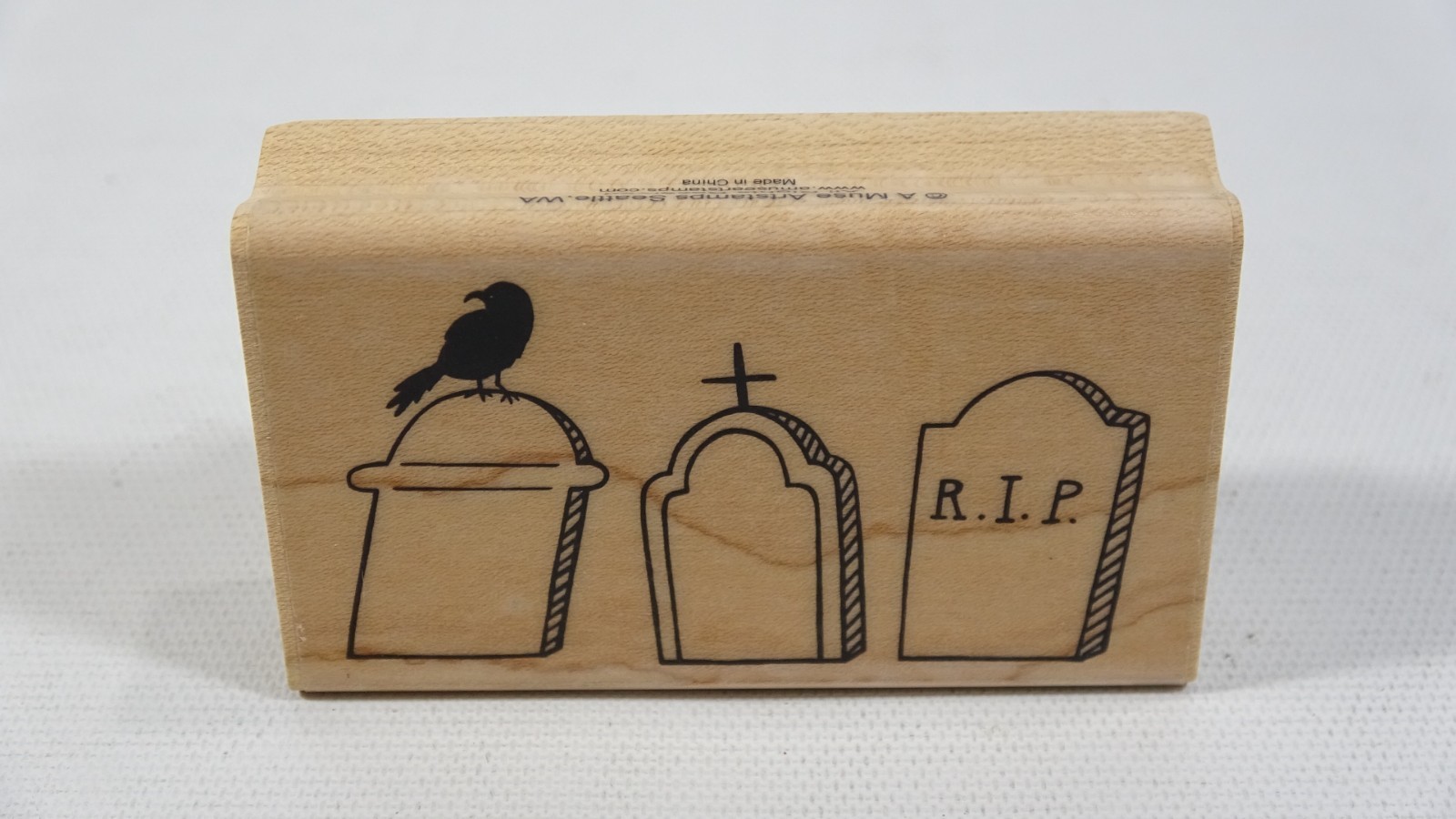 A Muse Halloween Rubber Stamp Cemetery Row 22679J