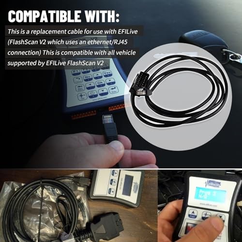 OBD-II to RJ45 6ft Cable(1PCS) Fits for EFILive FlashScan V2 Replacement Cable