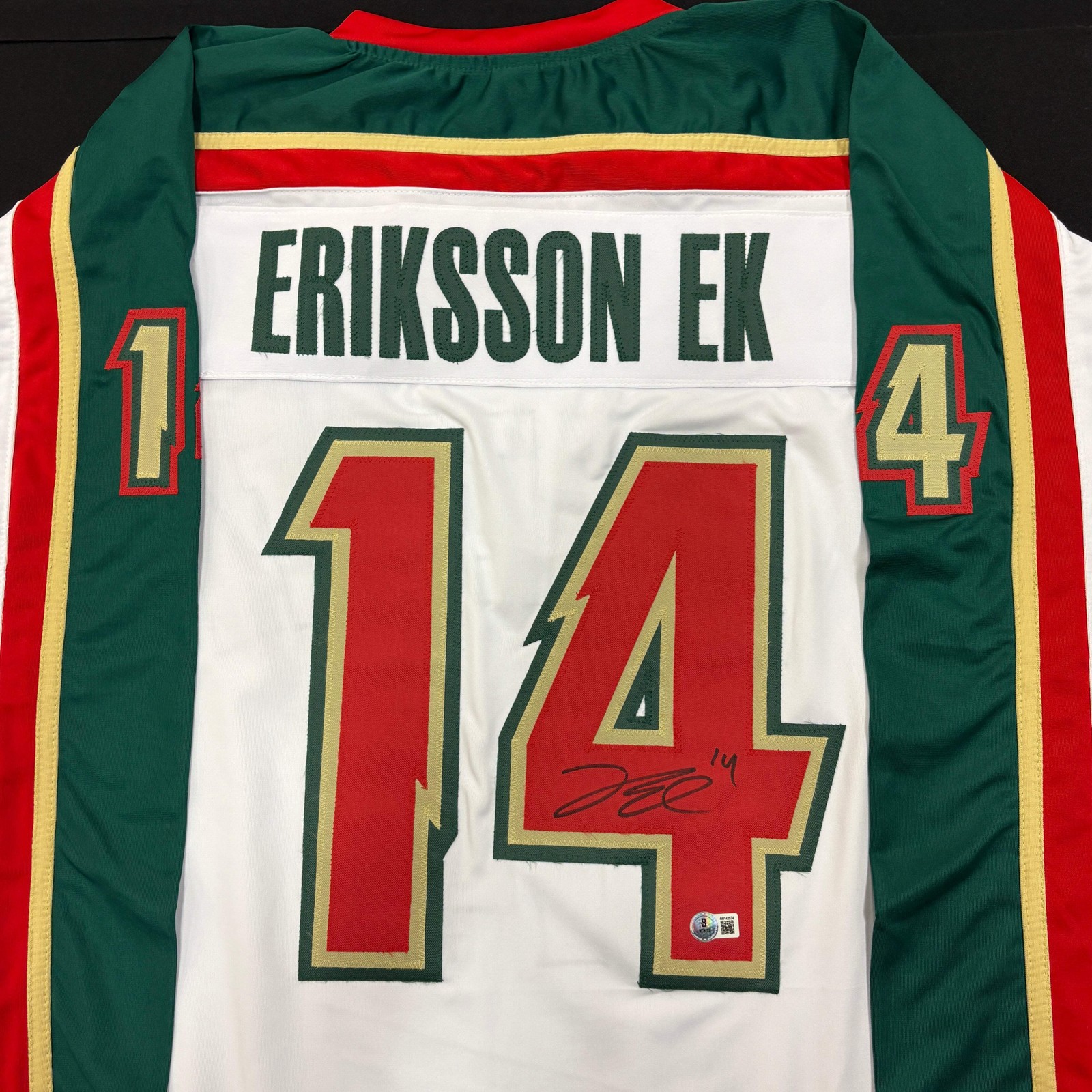 Joel Eriksson Ek Autographed White Alternate Pro-Style Jersey Minnesota Wild