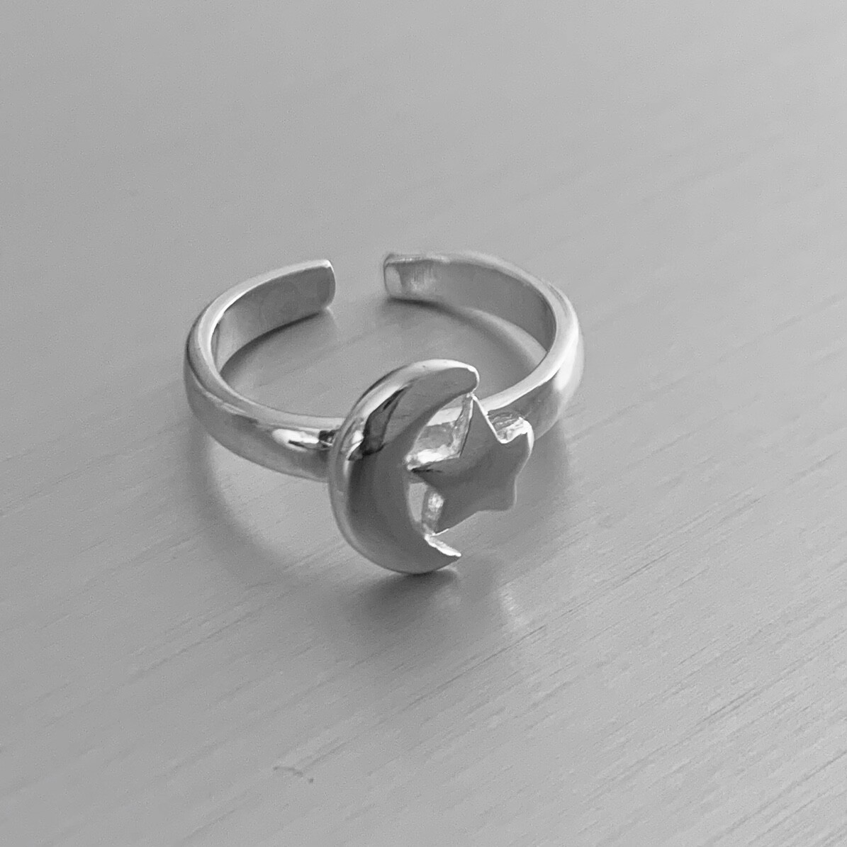 Sterling Silver Moon and Star Toe Ring, Moon Ring, Silver Rings, Star Ring