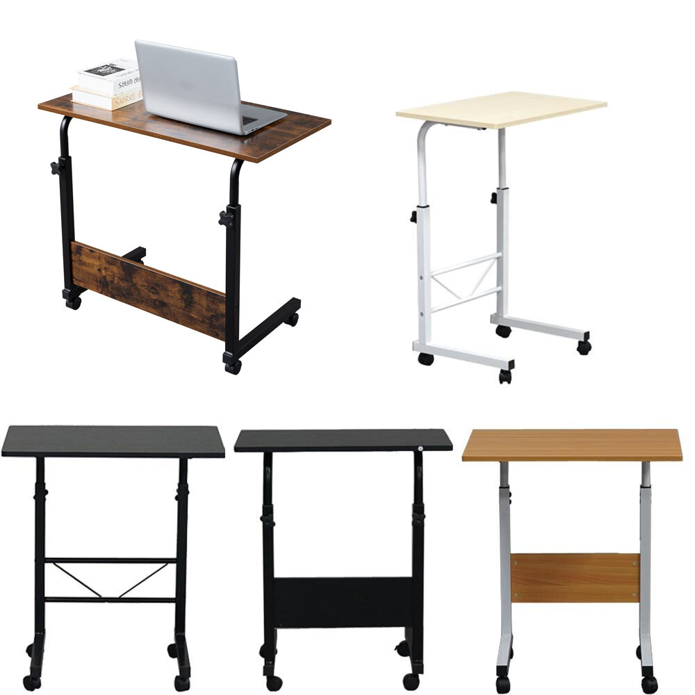 Portable 360° Rolling Mobile Laptop Desk Cart Adjustable Side Computer Table New