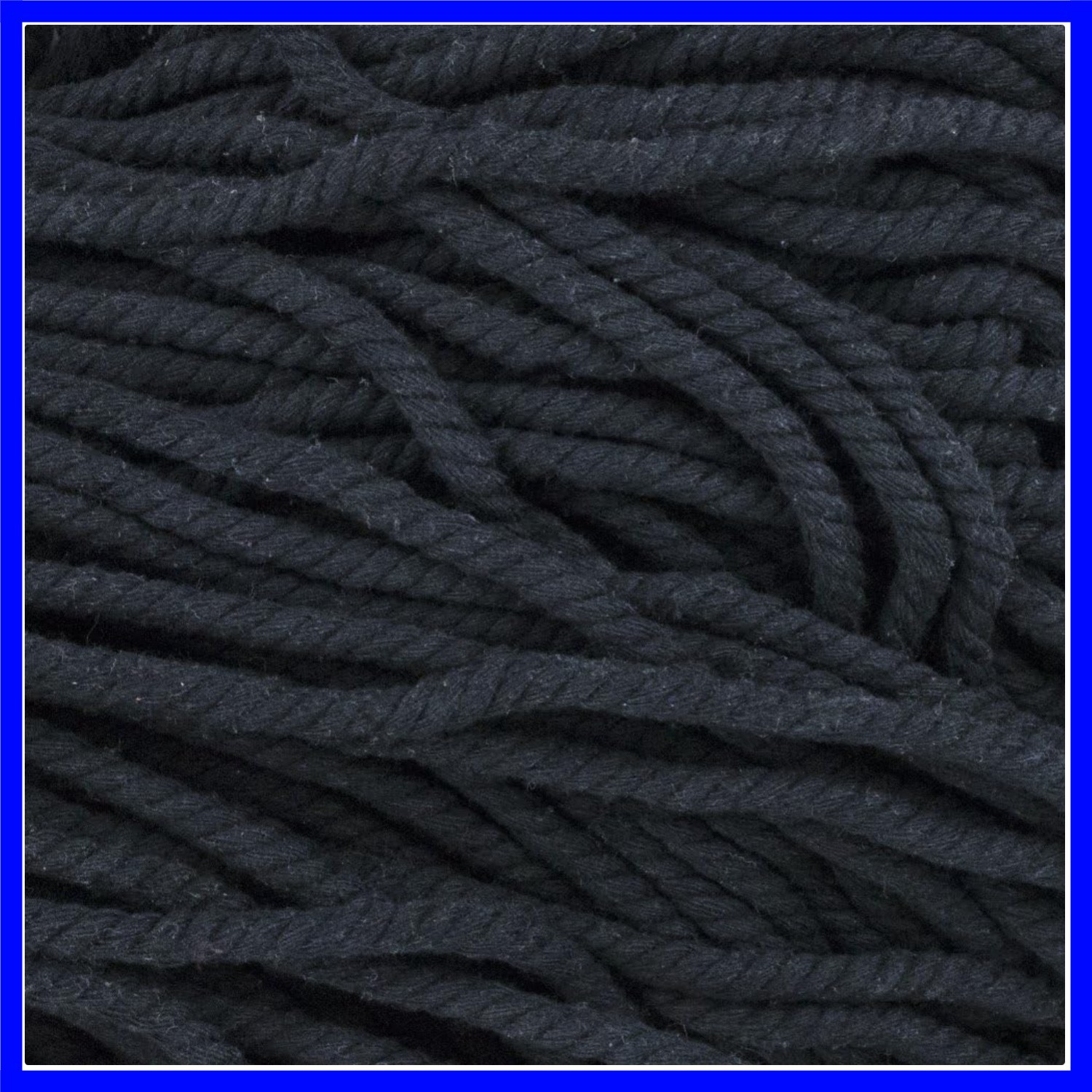 10 Feet of Soft Twisted Cotton Rope - 1/4 Inch Black for DIY Projects