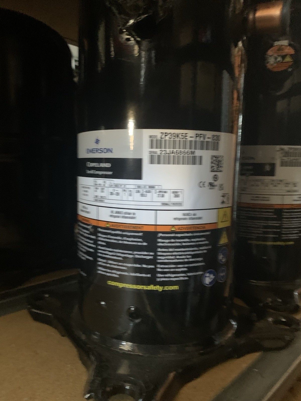 Emerson Copeland / ZP39K5E-PFV-830 / 208-230V / 1PH / Compressor