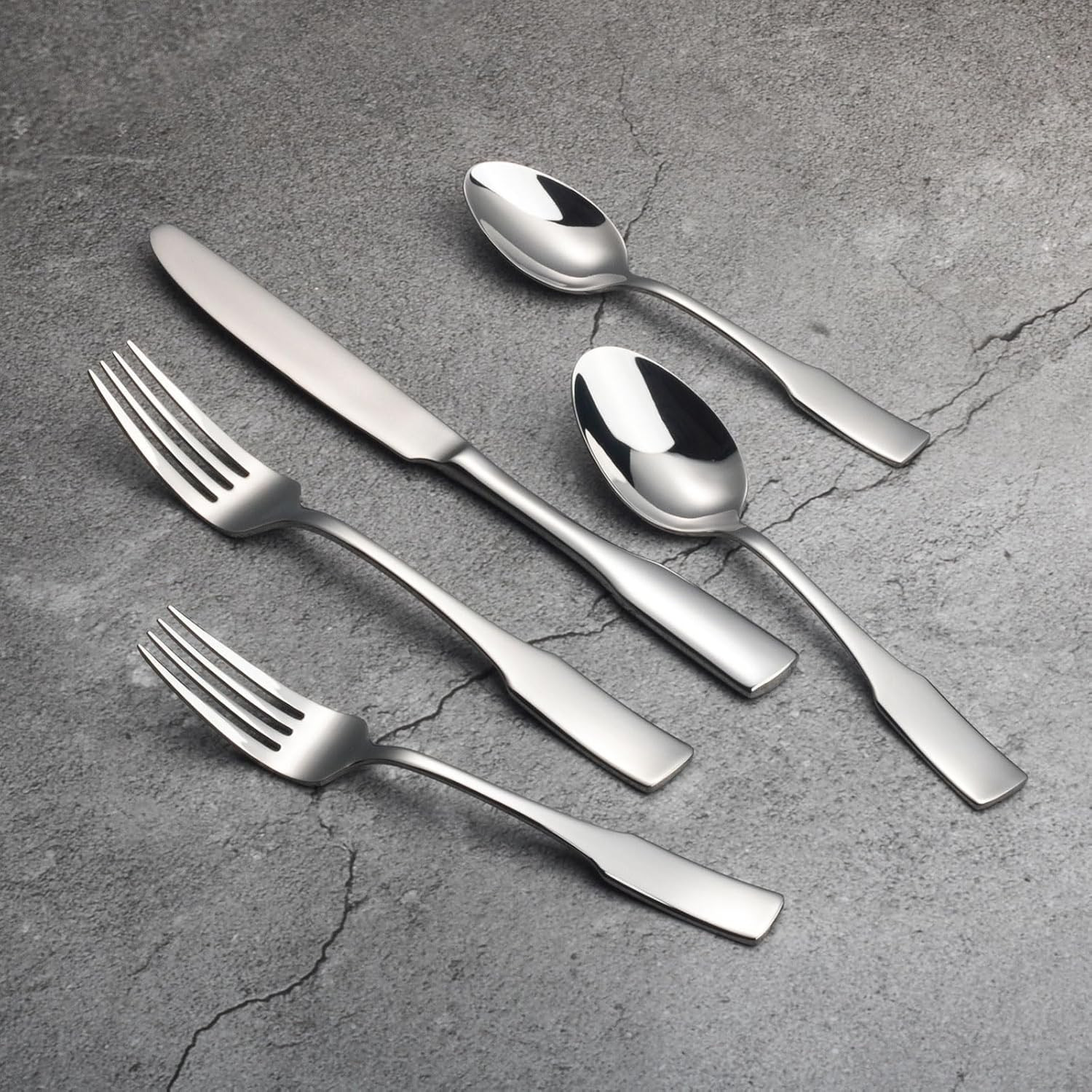 20 Piece Silverware Set for 4, Stainless Steel Flatware, Mirror Polished