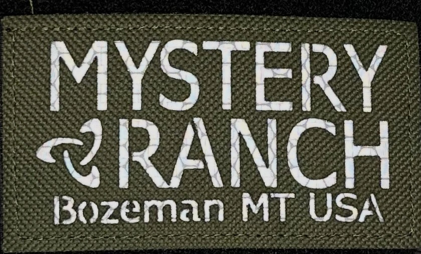 FABULOUS "MYSTERY RANCH BOZEMAN MT USA" HOOK & LOOP REFLECTIVE PATCH...RARE!!!
