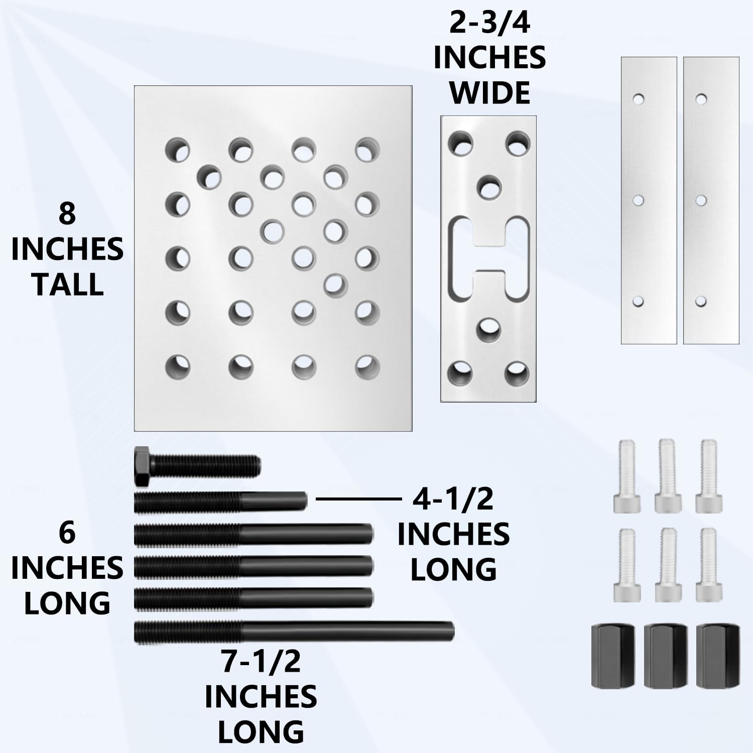 KTTOOL Universal Drill Press Support Block Plate Tool Set Kit, 30 Ton Silver