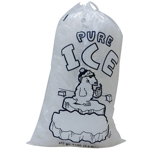 11" x 18" 1.5 Mil Clear 8 LB Pound Drawstring Draw String Ice Bags 500 Pc