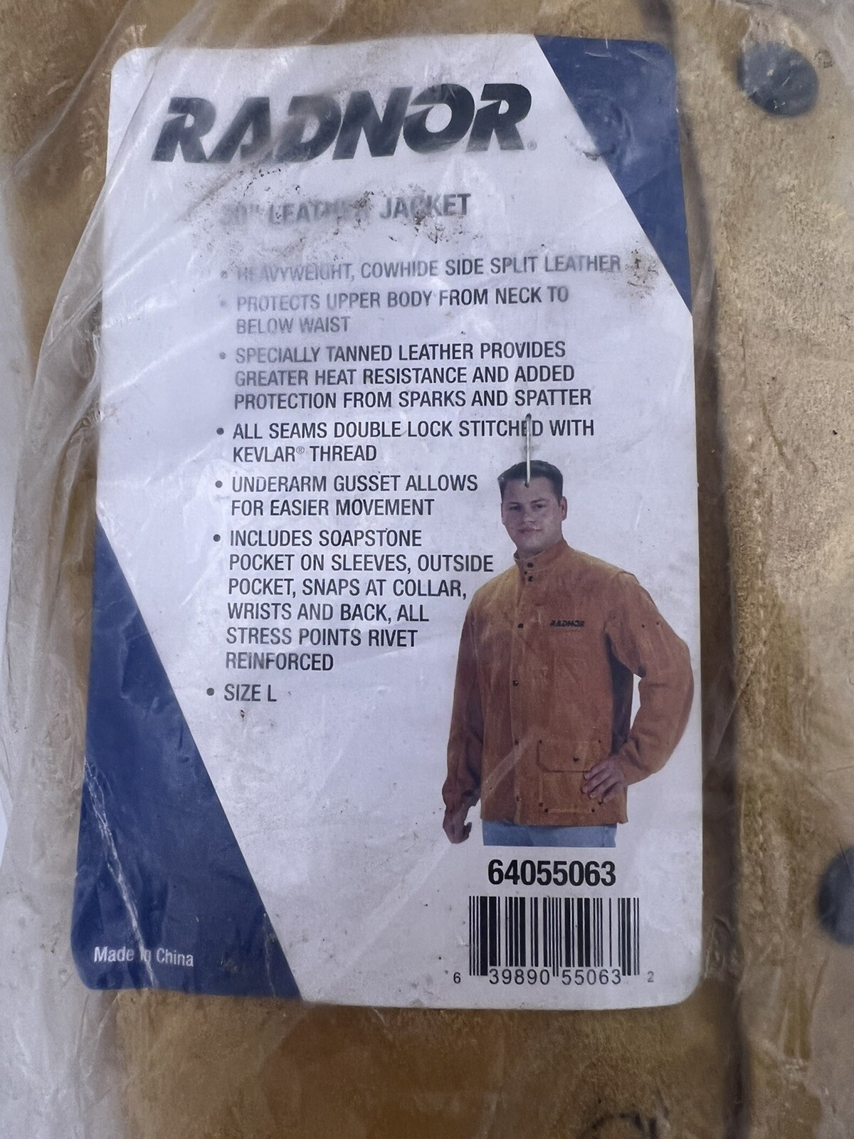 Radnor 30" Heavyweight Cowhide Side Split Leather Welding Jacket - Large
