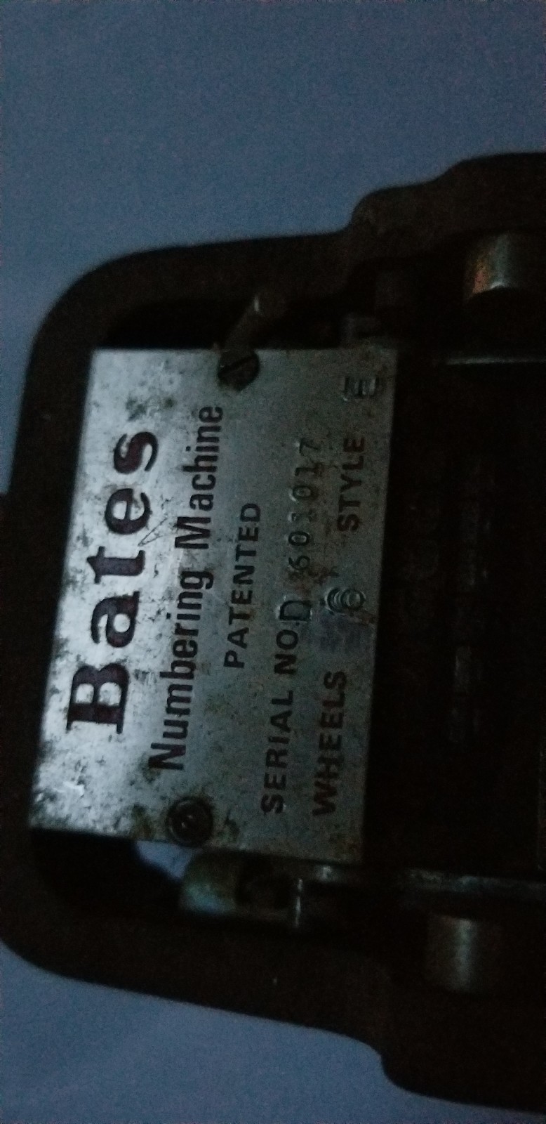 Vintage Bates Numbering Machine 6 Wheel Style E Stamper works