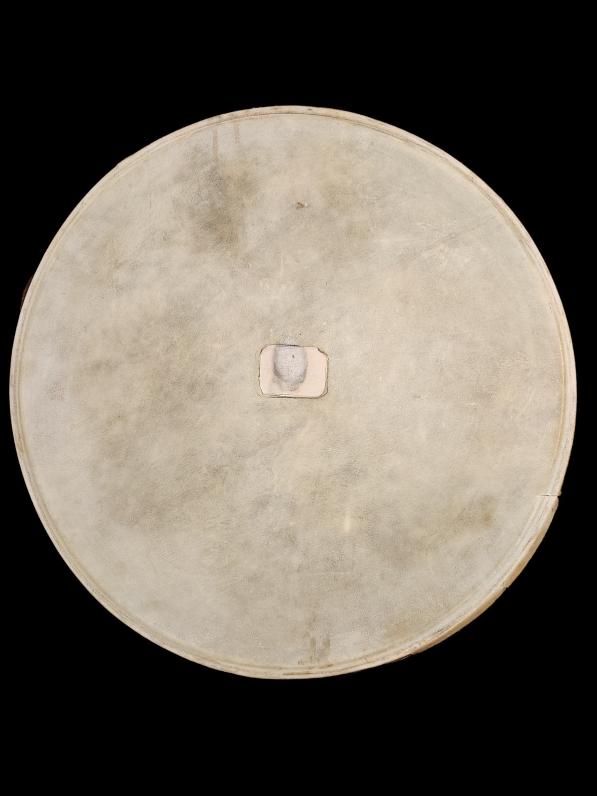 Vintage 1940's-1950's Calfskin 22" Batter Bass Drum Head w/Reinforcement Patch