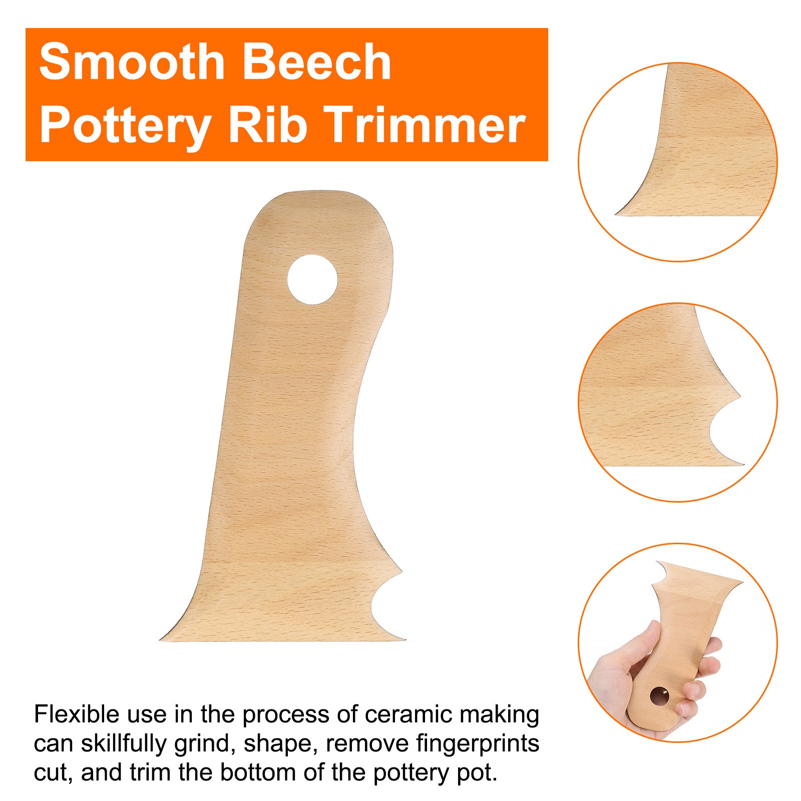 Pottery Ribs Trimming Tools Beech Pottery Profile Curved Shaper