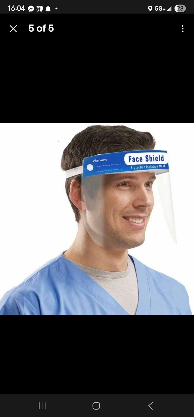 Face Shield Direct Splash Protection RF001 (20-Pack) NEW In Plastic
