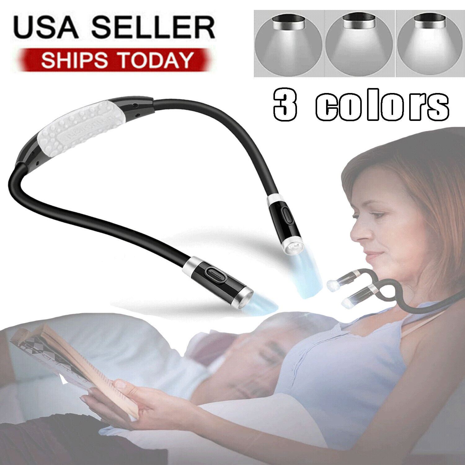 New Neck Light LED Night Light Book Light Bed Camping Reading Light Hands Free